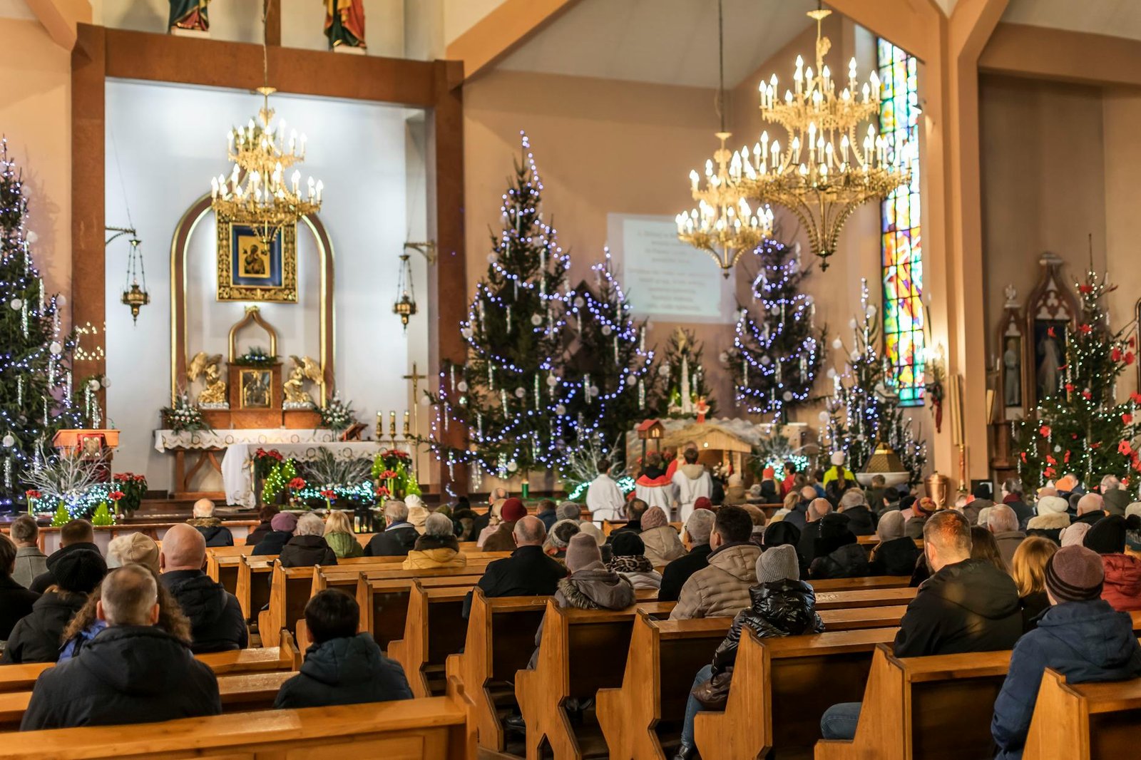 Community gathering in a historic church