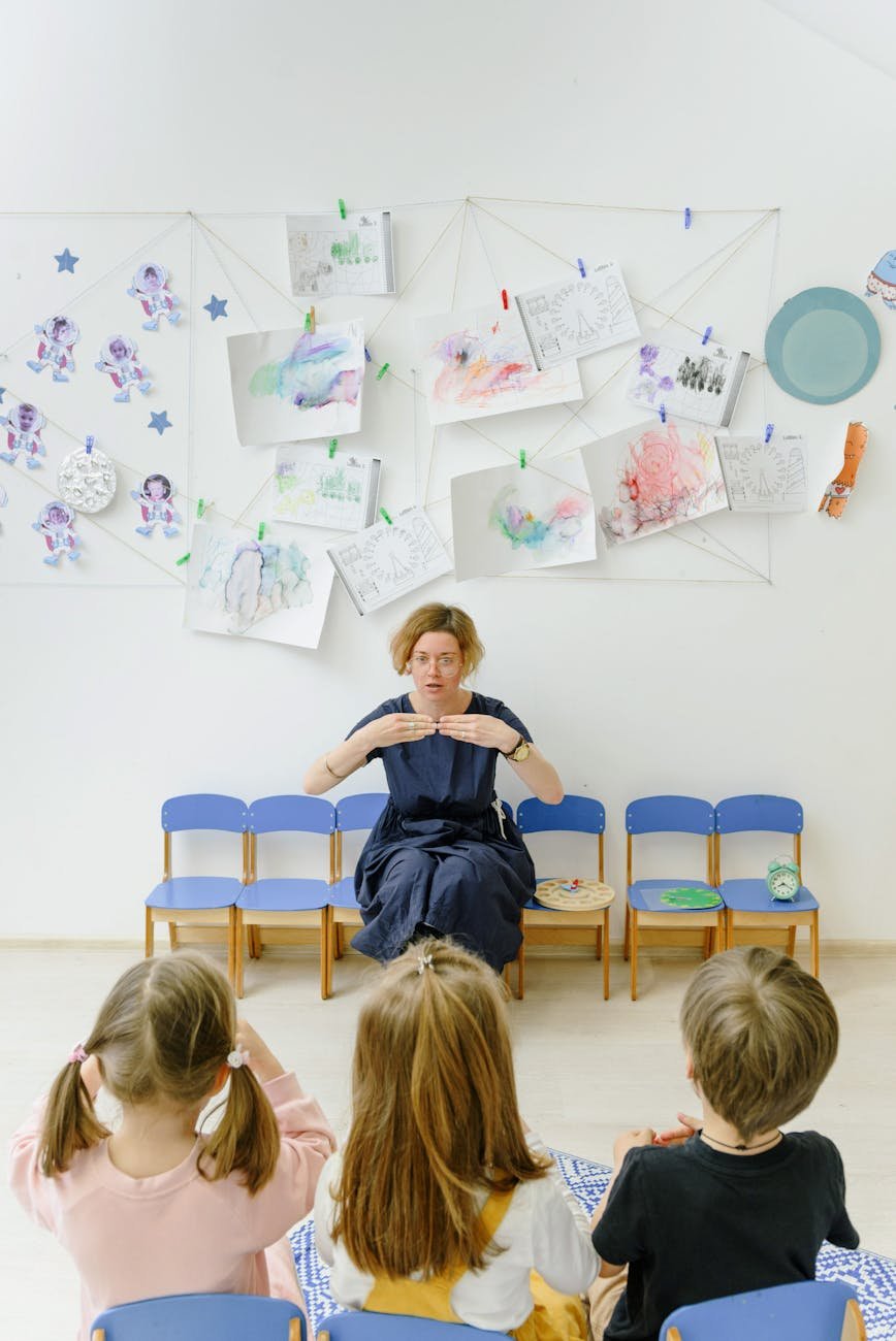Children in an after-school tutoring session